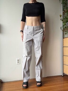 Gardeur grey pin stripped straight leg pants